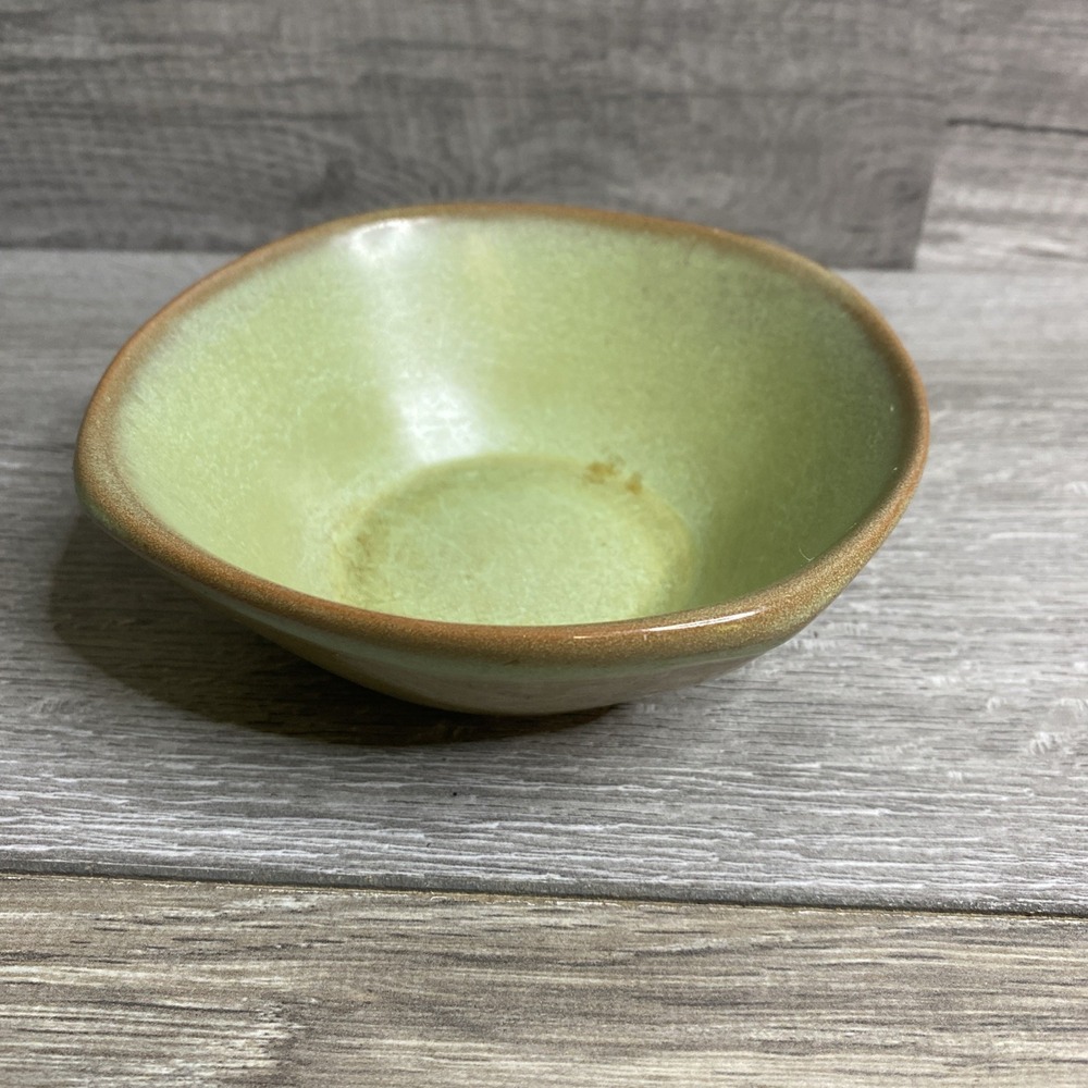 Frankoma 5XS Plainsman Green Brown Prairie Pottery Fruit Dessert Berry Bowl